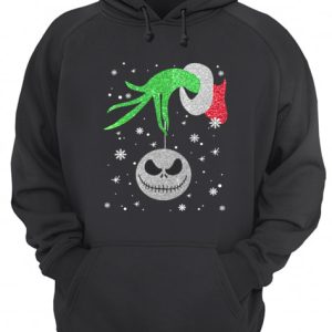 Grinch hand holding Jack Skellington Christmas shirt 2 Grinch hand holding Jack Skellington Christmas shirt 3