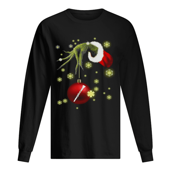 Grinch hand holding Makeup christmas shirt