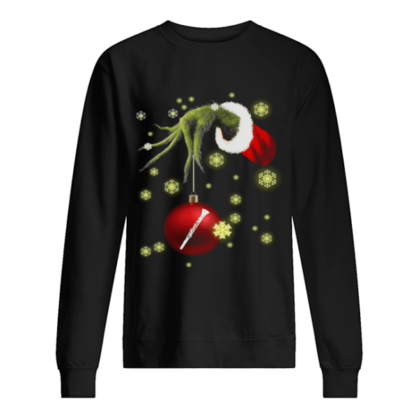 Grinch hand holding Makeup christmas shirt