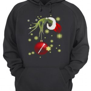 Grinch hand holding Makeup christmas shirt 3