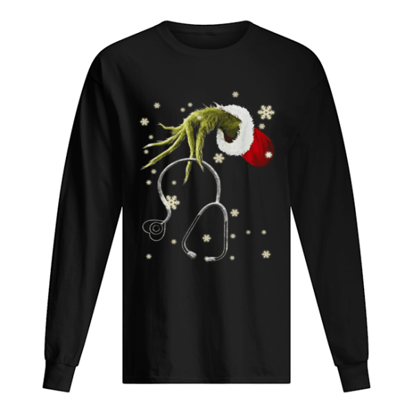 Grinch holding Headphone nurse shirt