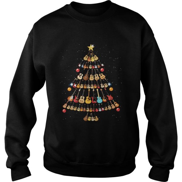 Guitar lovers Christmas tree shirt