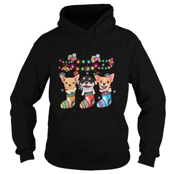 chihuahua socks merry Christmas light shirt