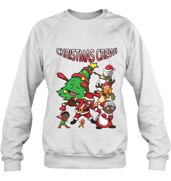 African American Santa Claus Black Christmas Crew Dabbing Sweatshirt