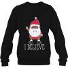 African American Santa Claus I Believe Christmas Holiday Gift Shirt