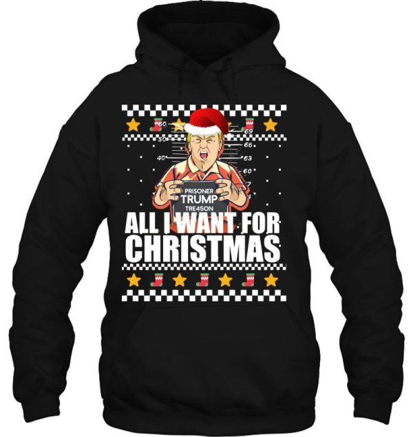 All I Want For Christmas Trump Prison Ugly Sweater Hoodie Shirt