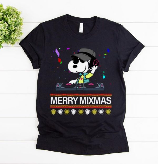 Awesome Merry Mixmas Ugly Christmas Dj Snoopy Shirt