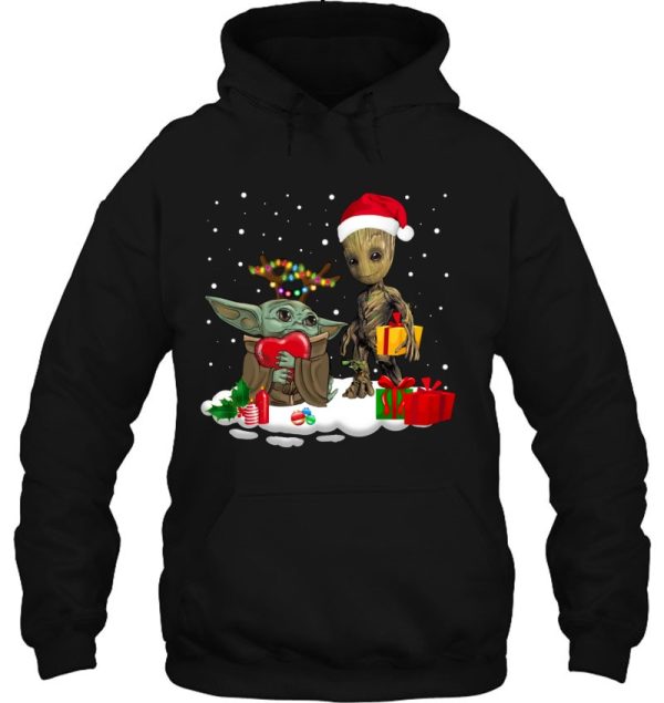 Baby Yoda And Groot Christmas Hoodie Shirt