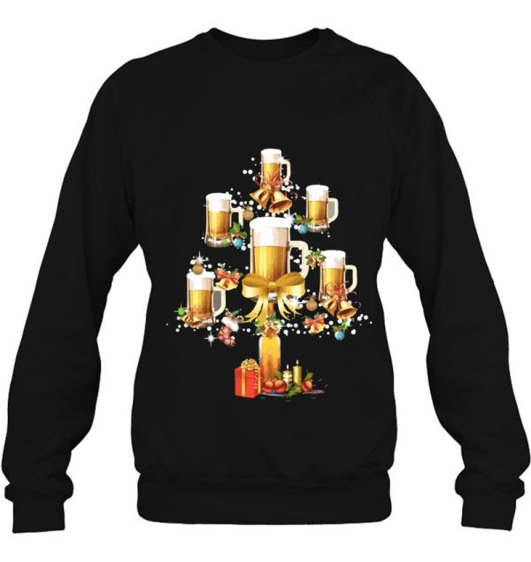 Beer Xmas Tree Christian Christmas Sweatshirts