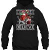 Believe Santa Claus Riding Shark Christmas Sweater Hoodie Shirts