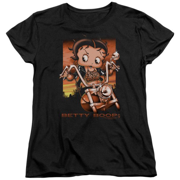 Betty Boop Sunset Rider Womens T Shirt