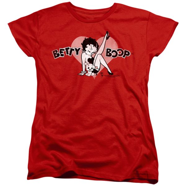 Betty Boop Vintage Cutie Pup Womens T Shirt