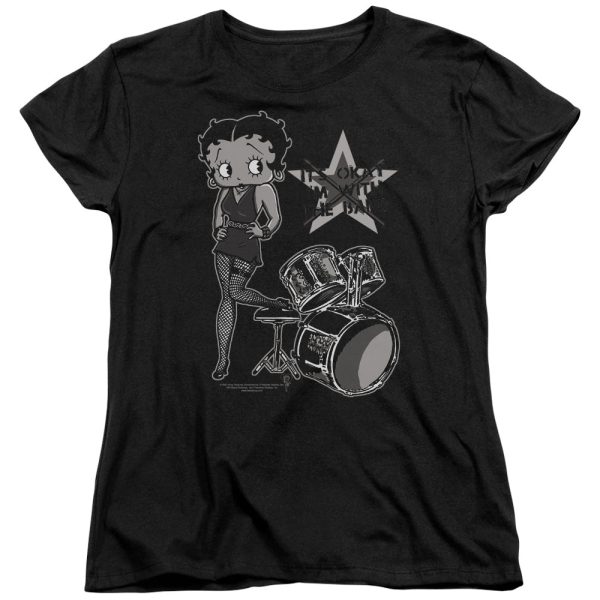 Betty Boop With The Band Womens T Shirt