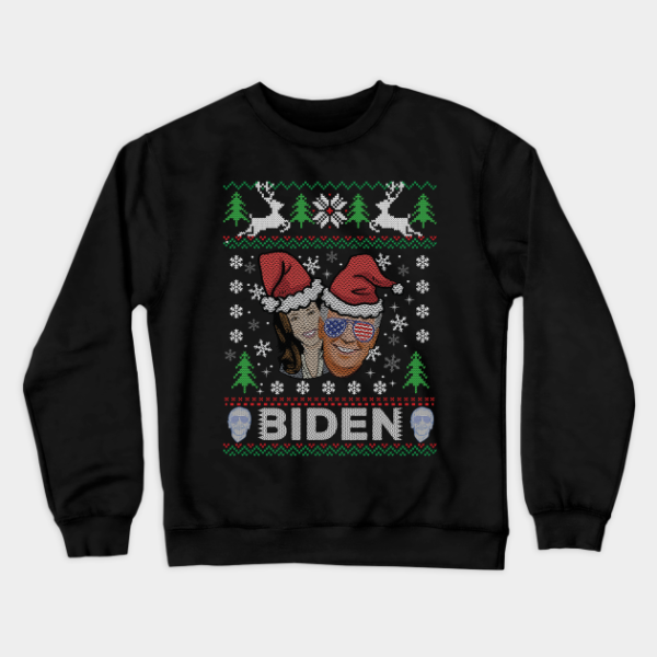 Biden And Kamala Harris Ugly Christmas Santa Hat Sweatshirt