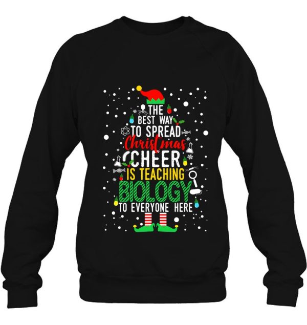 Biology Teacher Elf Funny Christmas Sweatshirt