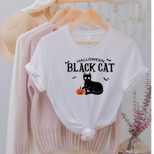 Black Cat Halloween Oversized Shirt Comfort Colors Black Cat Halloween Oversized Shirt Comfort Colors