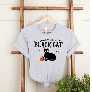 Black Cat Halloween Oversized Shirt Comfort Colors