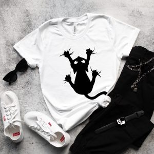 Black Cat Hanging Oversized Shirt Comfort Colors