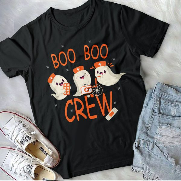 Boo Crew Funny Nurse Halloween Ghost Costume Gift T-Shirt For Party Shirt