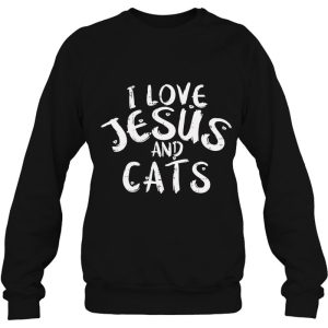 Christian Christmas I Love Jesus And Cats Sweatshirts