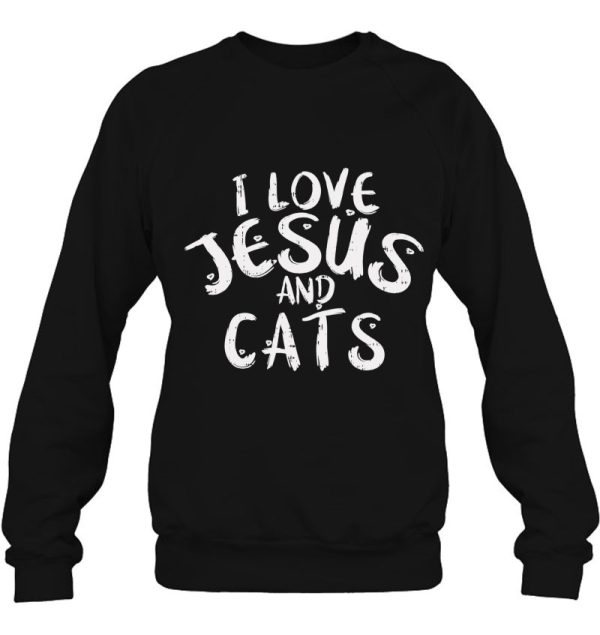 Christian Christmas I Love Jesus And Cats Sweatshirts