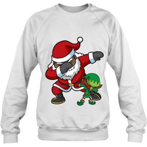 Christmas African American Dabbing Santa Claus Elf Dab Gift Sweatshirt