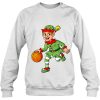 Christmas Elf Dribbling A Basketball Funny Sweatshirt Boys Kids Xmas
