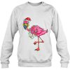 Christmas Flamingo Santa Hat Funny Gift Lights Sweatshirt