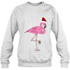 Christmas Flamingo With Santa Hat Classic Sweatshirt