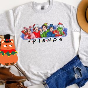 Christmas Friends Home Alone Grinch Elf Santa Claus Ho Sweatshirt Christmas Friends Home Alone Grinch Elf Santa Claus Ho Sweatshirt