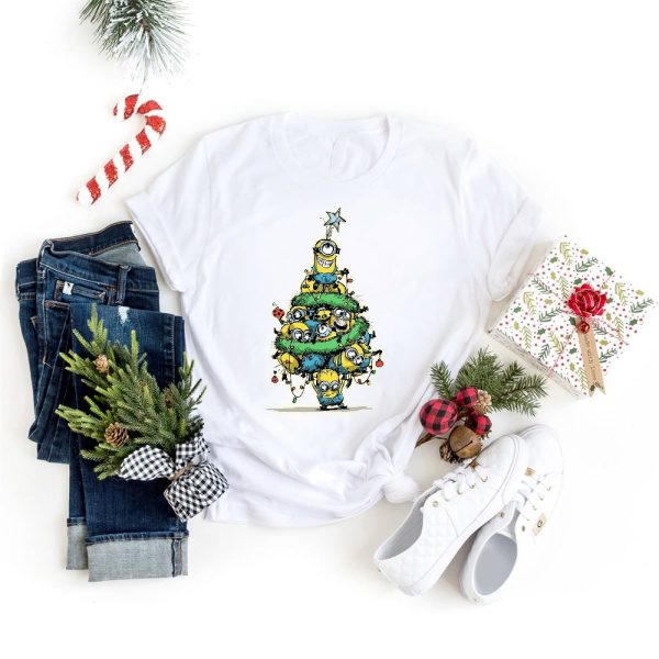 Christmas Funny Minion Tree Xmas Gift T-Shirt