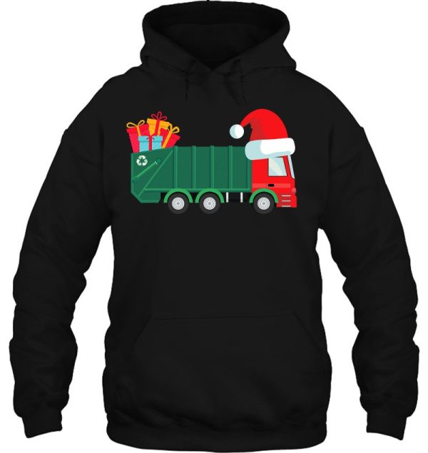 Christmas Garbage Truck Shirt For Boys Kids Toddlers Gift Hoodie