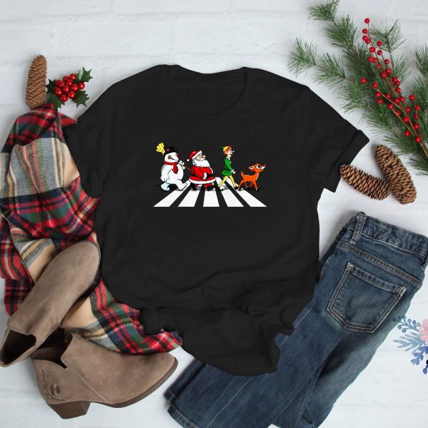 Christmas Road Santa Claus Elf Holiday Gift Matching Shirt