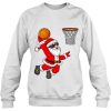 Christmas Santa Claus Dunking A Basketball Boys Kids Xmas Sweatshirt