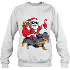 Christmas Santa Claus Riding Dachshund Xmas Boys Kids Dog Sweatshirt