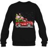 Christmas Three Flamingo Ride Red Truck Xmas Santa Hat Sweatshirt