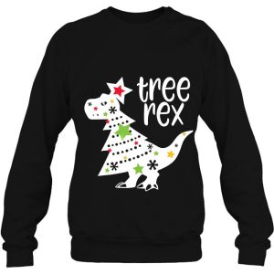 Christmas Tree Rex Funny Dinosaur Silhouette Shirt