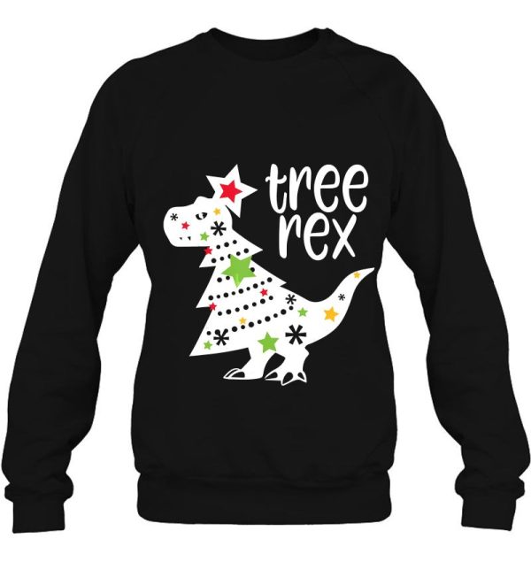 Christmas Tree Rex Funny Dinosaur Silhouette Shirt