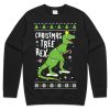 Christmas Tree Rex Jumper Sweater Sweatshirt Dinosaur Festive Xmas Ugly Cute Funny