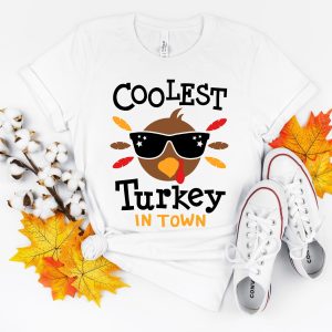 Coolest Turkey In Town Cute Happy Thanksgiving T-Shirt