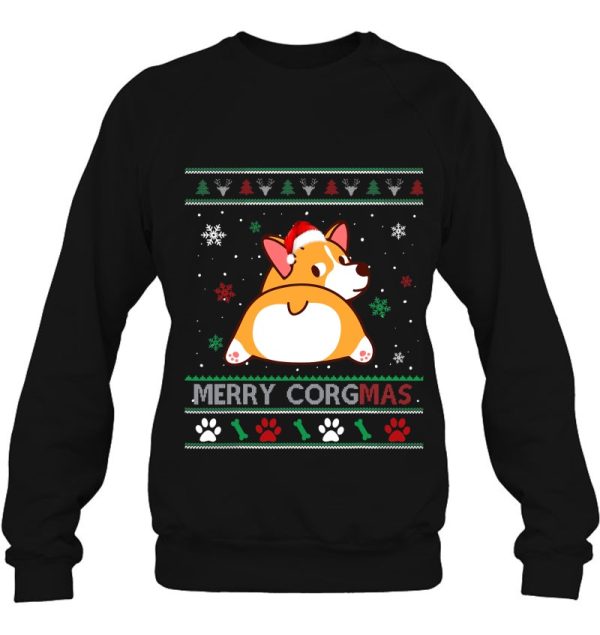 Corgi Ugly Christmas Sweater Funny Merry Corgmas Lover Sweatshirt