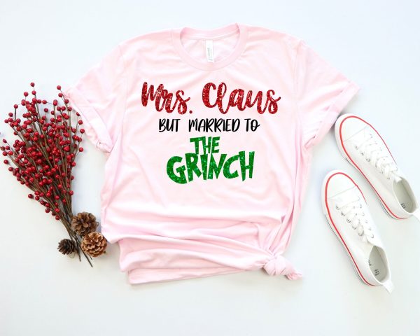 Custome Name But Married To The Grinch Christmas Funny Shirt