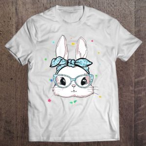 Cute Rabbit Bunny Face Leopard Glasses Headband Easter Day Shirt
