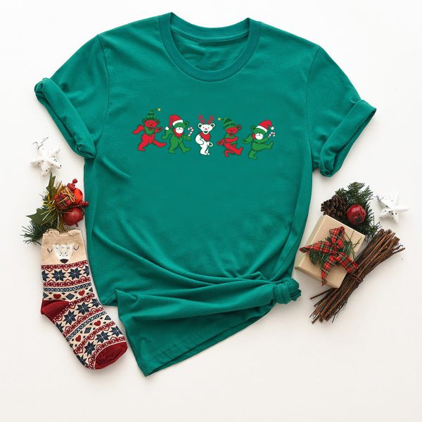 Dancing Bear Grateful Dead Christmas T Shirt