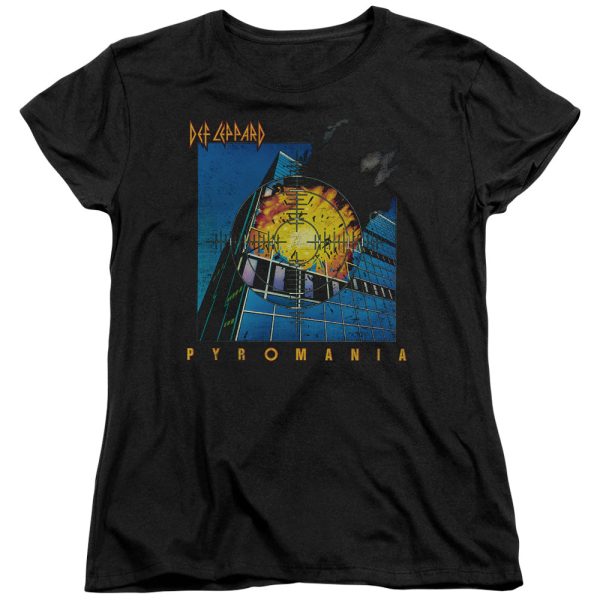 Def Leppard Pyromania Womens T Shirt Black_3053