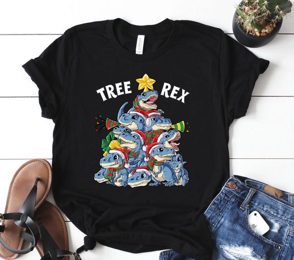 Dinosaur T Rex Christmas Tree Unisex T-Shirt