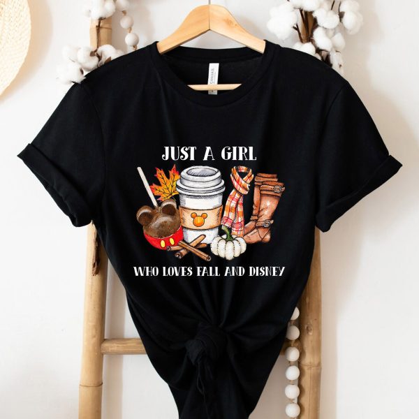 Disney Fall Just A Girl Who Love And Thanksgiving Shirt