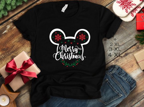 Disney Merry Christmas 2021 Shirt Womens Men Kids