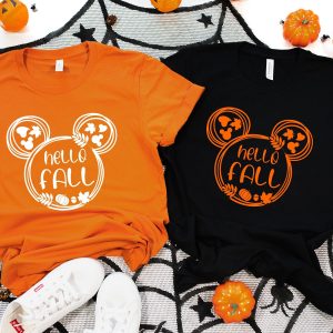 Disney Thanksgiving Fall Vibes Mickey Mouse Head Autumn Shirt