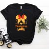Disney Thanksgiving Minnie Head With Black Castle Pumpkin Shirt